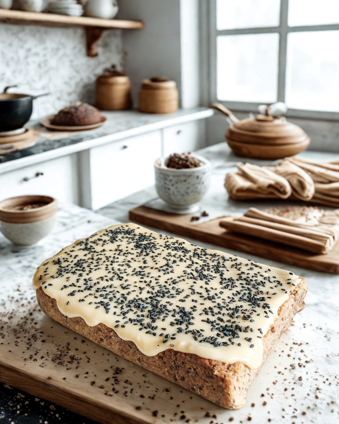Nativ glutenvrij shortbread met dadel-tahin karamel en chocolade