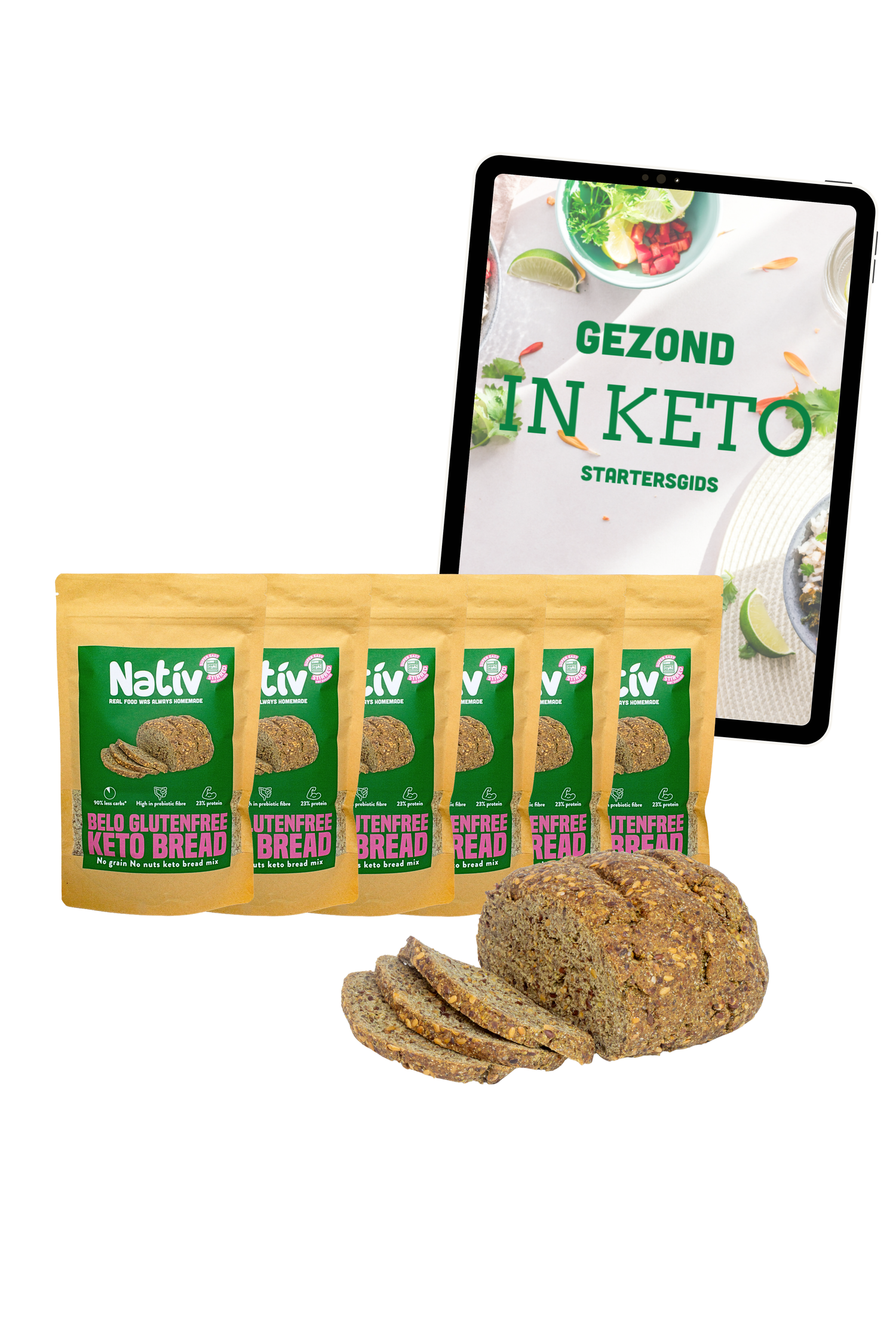 Keto Starter bundel – 6 Nativ keto bakmixen + Ebook Gezond in Keto
