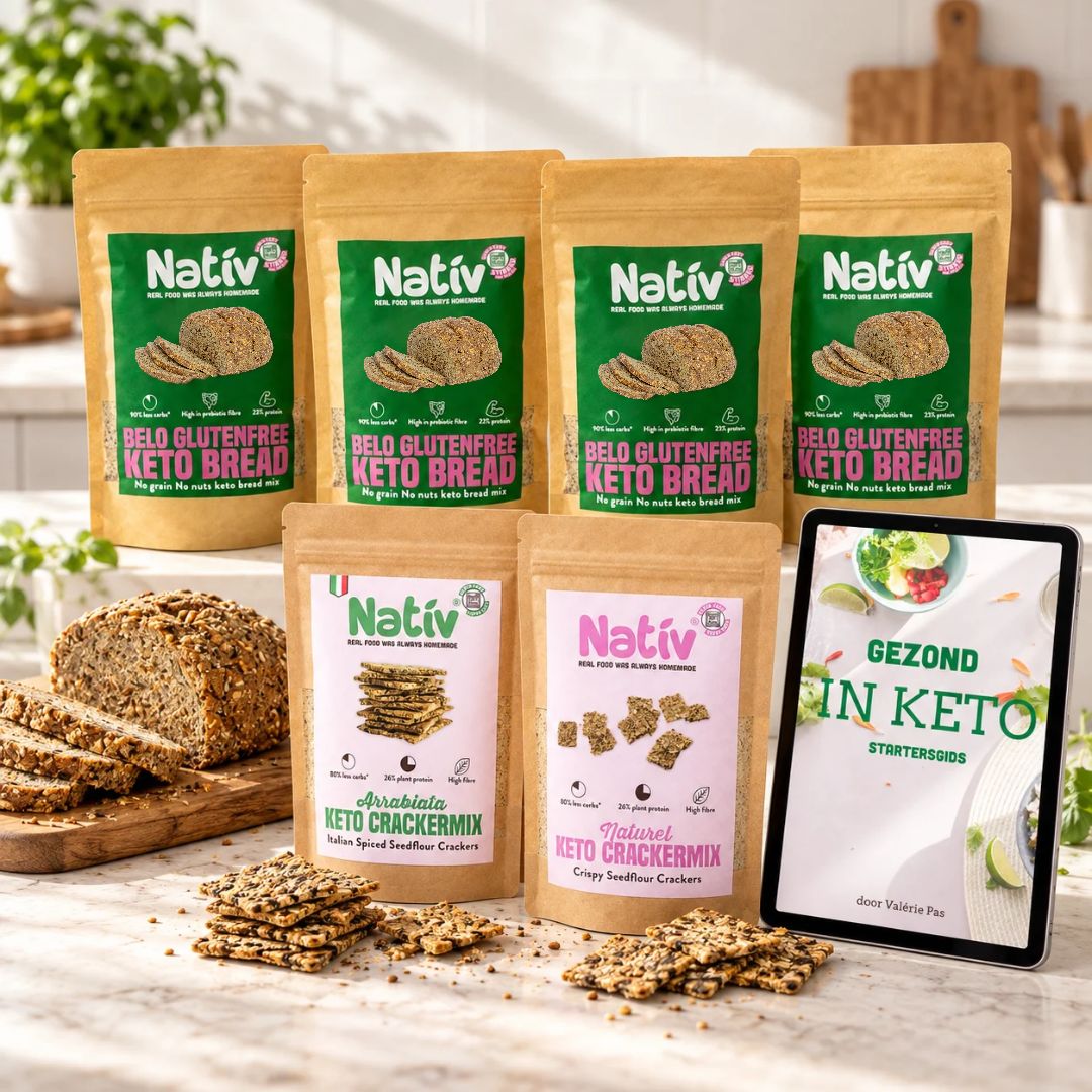 Keto Starterpakket – 4 Belo Broodmixen + 2 Crackermixen + 10 dagen gids Gezond in Keto
